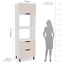Ver imagem 5 de Armário Torre Quente Meena 70x224,5cm com 2 Portas e Gaveta Branco/Creme 250017