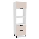 Ver imagem 3 de Armário Torre Quente Meena 70x224,5cm com 2 Portas e Gaveta Branco/Creme 250017