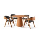 Ver imagem 3 de Conjunto Sala de Jantar Mesa Cone Amadeirada 4 Cadeiras Gaia