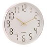 Relógio Parede Em Plástico Quartz Branco C/ Dourado 30,5X4Cm - 1