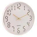 Ver imagem 1 de Relógio Parede Em Plástico Quartz Branco C/ Dourado 30,5X4Cm