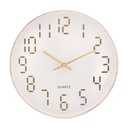 Ver imagem 2 de Relógio Parede Em Plástico Quartz Branco C/ Dourado 30,5X4Cm