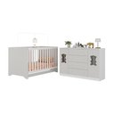 Ver imagem 2 de Berço Americano 3 em 1 com Cômoda 2 Portas 4 Gavetas Teddy Multimóveis Mp4727 Branco/off White