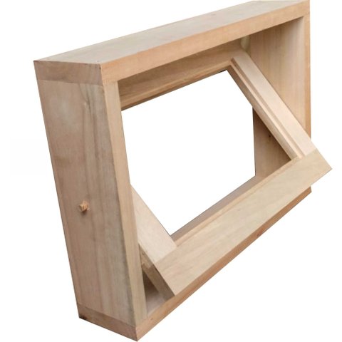 Janela Basculante Vitrô 40x60x14 Cm para Um Vidro Eucalipto Neonx