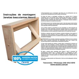 Janela Basculante Vitrô 40x60x14 Cm para Um Vidro Eucalipto Neonx - 3