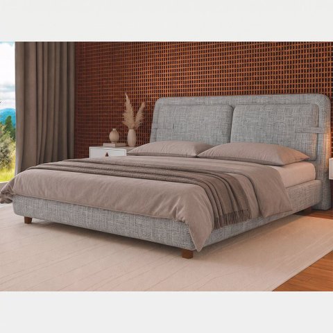 Cama Japonesa com Cabeceira Seo Yun Casal Linho Cinza - Sallar Home