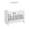 Quarto de Bebê com Cômoda 3 Gavetas 1 Porta e Berço Americano 3 em 1 Ben Branco Brilho Branco - 6