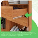 Ver imagem 5 de Guarda Roupa 6 Portas 2 Gavetas Mdp Espelho Cinamomo e Off