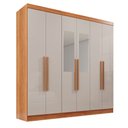 Ver imagem 1 de Guarda Roupa 6 Portas 2 Gavetas Mdp Espelho Cinamomo e Off