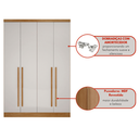 Ver imagem 2 de Modulo de Casal Safira para Guarda-Roupas em MDF com 4 Portas e 3 Gavetas Una Mobília