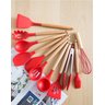 Conjunto Utensílios Cozinha Silicone Set 12 Peças - Vermelho - 2