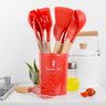 Conjunto Utensílios Cozinha Silicone Set 12 Peças - Vermelho - 1