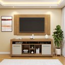 Ver imagem 1 de Rack com Painel para TV até 46 Polegadas MDF 180CMX89CM 2 Portas 7 Nichos Firenze Bege