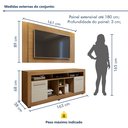 Ver imagem 3 de Rack com Painel para TV até 46 Polegadas MDF 180CMX89CM 2 Portas 7 Nichos Firenze Bege