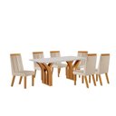 Ver imagem 2 de Conjunto de Jantar Mesa Miami Tampo MDF e Vidro com 6 Cadeiras Florença Yescasa Bege/Castanho Cinamomo/Creme/Off White