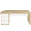 Ver imagem 1 de Mesa para Escritório 4 Gavetas Lado Esquerdo Carvalho/branco