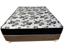 Ver imagem 2 de Cama Box Casal Suede Marrom + Colchão Casal Suede Preto Orto Molas Ensacada 138x188x55