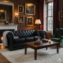 Ver imagem 5 de Sofá 3 Lugares Chesterfield Couro Natural:450preto