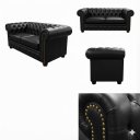 Ver imagem 4 de Sofá 3 Lugares Chesterfield Couro Natural:450preto