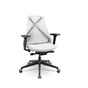 Ver imagem 1 de Cadeira Plaxmetal Bix X+ Base Italia Mecanismo Autocompensador Tela Branca Assento Branco T189