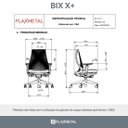 Ver imagem 4 de Cadeira Plaxmetal Bix X+ Base Italia Mecanismo Slider Tela Branca Assento Vinil Branco