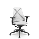 Ver imagem 1 de Cadeira Plaxmetal Bix X+ Base Italia Mecanismo Slider Tela Branca Assento Vinil Branco