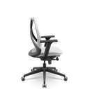 Ver imagem 2 de Cadeira Plaxmetal Bix X+ Base Italia Mecanismo Slider Tela Branca Assento Vinil Branco