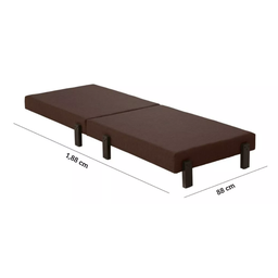 Cama Dobrável Portátil Solteiro Colchão Embutido Pés em Madeira 188x88 Camping - Av:marrom - 5