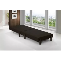 Cama Dobrável Portátil Solteiro Colchão Embutido Pés em Madeira 188x88 Camping - Av:marrom - 1