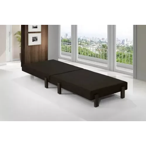 Cama Dobrável Portátil Solteiro Colchão Embutido Pés em Madeira 188x88 Camping - Av:marrom