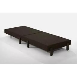 Cama Dobrável Portátil Solteiro Colchão Embutido Pés em Madeira 188x88 Camping - Av:marrom - 2