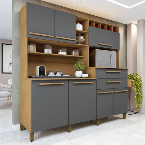 Armário de Cozinha 7 Portas 2 Gavetas Monte Rey