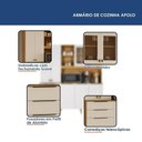 Ver imagem 3 de Armário de Cozinha Apolo 7 Portas 3 Gavetas MDF-MDP 180cm Off White Valdemóveis