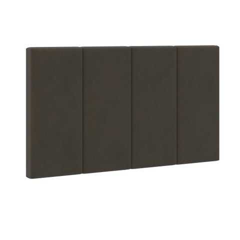 Cabeceira Cama Solteiro Placa Estofada 90 Cm Suspensa Itália - Marrom Suede
