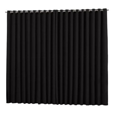 Cortina para Sala Quarto Tecido Blackout Preto 2,00x1,30