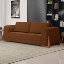 Ver imagem 2 de Sofá Living Bloom 180cm 02 Lugares com Pés de Madeira Bouclê Terracota - Desk Design