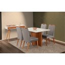 Ver imagem 1 de Mesa de jantar + 4 cadeiras Milão tampo 140 cm Olivaceus