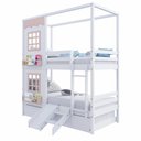 Ver imagem 3 de Treliche Casinha Reta 2 Janelas Escorregador Branco Rosa