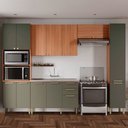 Ver imagem 1 de Cozinha Completa Sálvia 12 Portas 3 Gavetas Freijó/Verde 908426 - Telasul