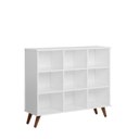 Ver imagem 4 de Estante de Livros Retrô 108CMX93CM Baixa 6 Nichos Toq Branco