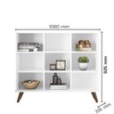 Ver imagem 2 de Estante de Livros Retrô 108CMX93CM Baixa 6 Nichos Toq Branco