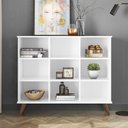 Ver imagem 1 de Estante de Livros Retrô 108CMX93CM Baixa 6 Nichos Toq Branco