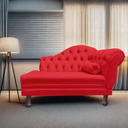 Ver imagem 2 de Recamier Sofá Esquerdo Larissa 120cm Sala Suede Vermelho - Incasa Decor