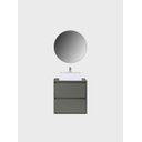 Ver imagem 4 de Gabinete para Banheiro com Cuba e Espelho Redondo 60cm Mdf Verde Dubai - On Móveis