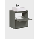 Ver mais imagens de Gabinete para Banheiro com Cuba e Espelho Redondo 60cm Mdf Verde Dubai - On Móveis