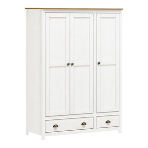 Guarda Roupa 3 Portas 2 Gavetas Topazio - Branco/carvalho