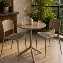 Ver imagem 4 de Mesa Redonda Livy Aurah 60x74,5cm Taupe em Polipropileno Plaxmetal