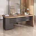 Ver imagem 5 de Mesa para Escritório 4 Gavetas com Chave Lado Direito Nogal/preto