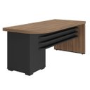 Ver imagem 3 de Mesa para Escritório 4 Gavetas com Chave Lado Direito Nogal/preto