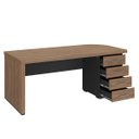 Ver imagem 2 de Mesa para Escritório 4 Gavetas com Chave Lado Direito Nogal/preto